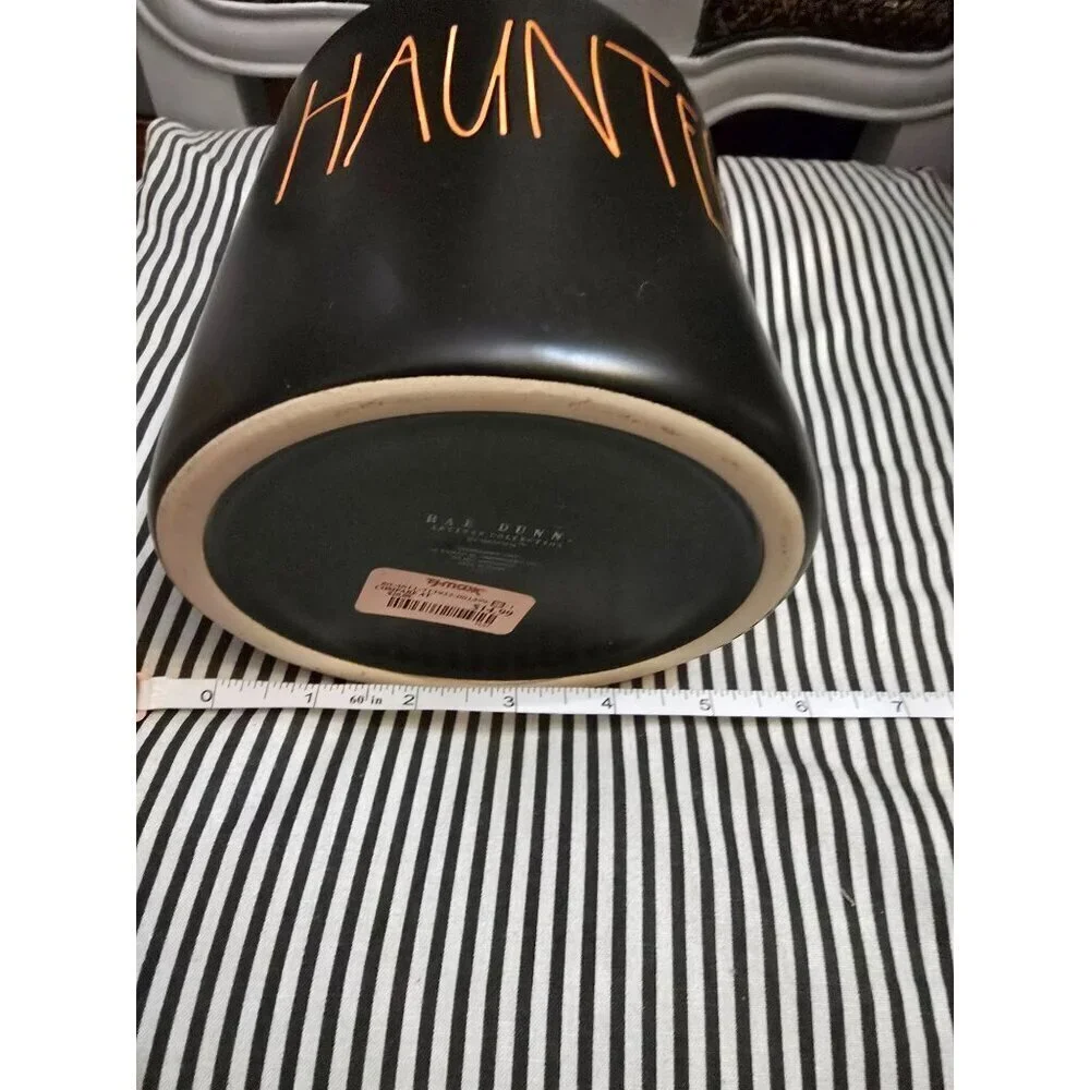 NWT Rae Dunn Halloween Haunted Canister Black Orange